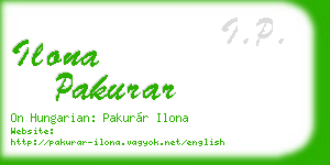 ilona pakurar business card